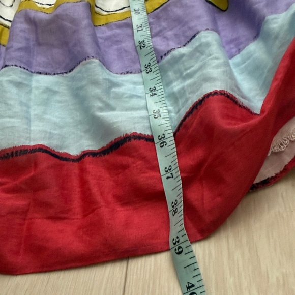 Floreat Anthropologie Red and Blue Striped Sleeveless Button Down Collared Dress - Picture 8 of 9